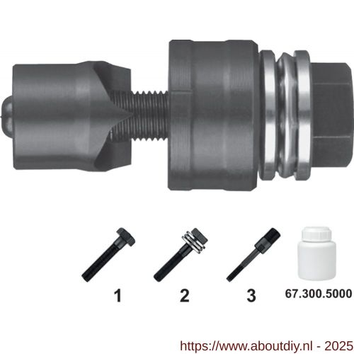 Phantom 67.120 gatenpons met 3-voudig splijtstempel voor hand- en hydraulisch gebruik met bout en lager 40‚5 mm - A40500655 - afbeelding 1