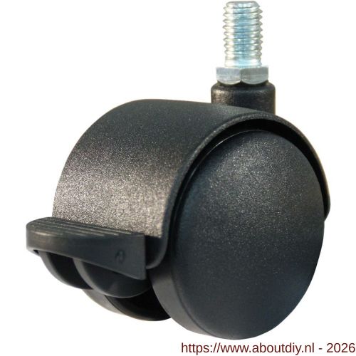 Protempo serie 65-68 zwenk apparatenwiel draadstift M10 enkele rem PA gaffel PA 50 mm glijlager - A20910475 - afbeelding 1