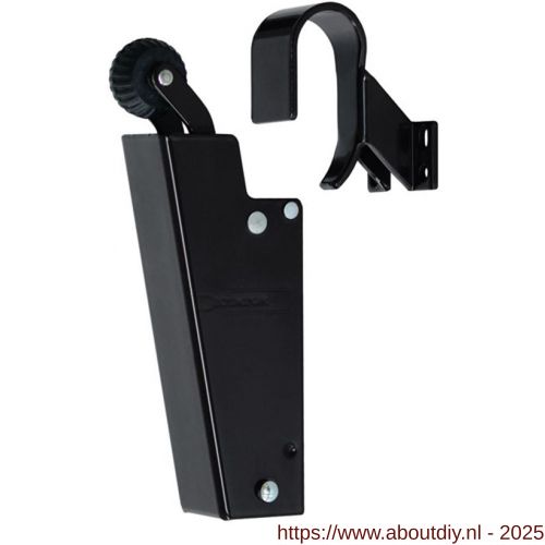 Dictator deuropvanger hydraulisch 1600 zwart RAL 9005 haak 1009 50 N cilinder regelbaar 1300466 - A10100169 - afbeelding 1