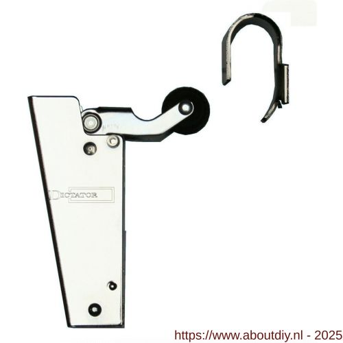 Dictator deuropvanger hydraulisch 1600 chroom haak 1011 50 N cilinder regelbaar - A10100090 - afbeelding 1