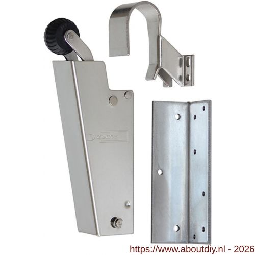 Dictator deuropvanger hydraulisch 1700 RVS A2 haak 1009 20 N cilinder regelbaar - A10100134 - afbeelding 1