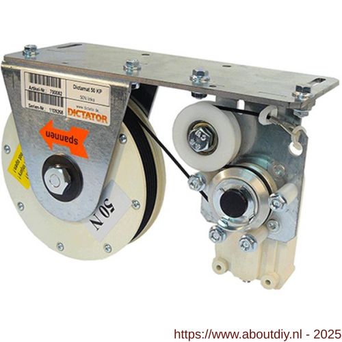 Dictator mechanische schuifdeursluiter Dictamat 50 KP 50 N veerkabelrol met 2 m kabel bevestiging onder de rail - A10100116 - afbeelding 1