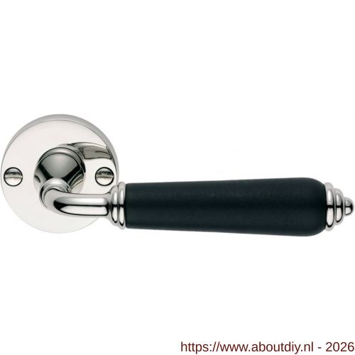 Mariani Firenze deurkruk rond rozet Tonda glans nikkel-ebbenhout - A11200144 - afbeelding 1