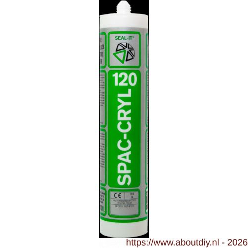 Connect Products Seal-it 120 Spac-Cryl acrylaatkit wit koker 310 ml - A40780055 - afbeelding 1