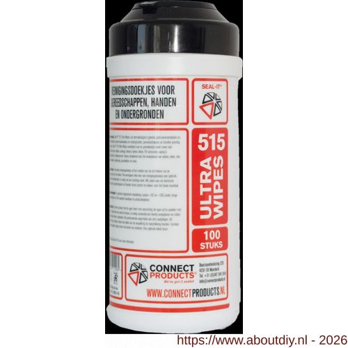 Connect Products Seal-it 515 Ultra-Wipes reinigingsdoekjes wit bus 100 stuks - A40780045 - afbeelding 1
