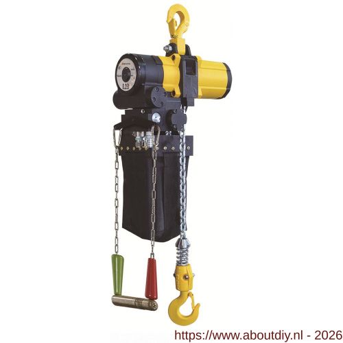 Delta pneumatische kettingtakel 6,3 ton met 10 m hijshoogte 2 part Atex zone 2 - A53101679 - afbeelding 1