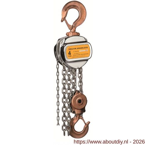 Delta Sparkless vonkvrije handkettingtakel 0,9 ton met 10 m hijshoogte Atex zone 1 - A53101456 - afbeelding 1