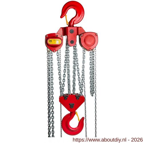 Delta Red Premium handkettingtakel 20 ton met 10 m hijshoogte - A53101355 - afbeelding 1