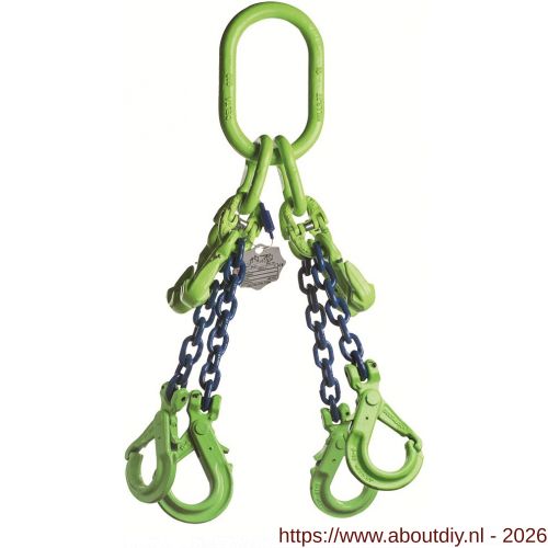 Deltalock Grade 100 hijsketting 4-sprong 13 mm x 2 m veiligheidshaak en inkorthaak WLL gebaseerd op 0-45 graden - A53100634 - afbeelding 1